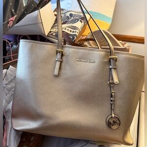 Michael Kors Metallic Gold Tote Bag